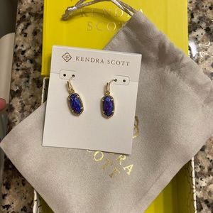 Kendra Scott Lee earrings in gold indigo Kyocera opal